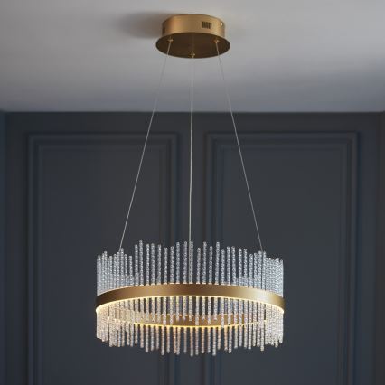Endon 107671 - Lámpara de araña LED regulable ADRIEL LED/41W/230V 3000K diá. 51 cm dorado/transparente