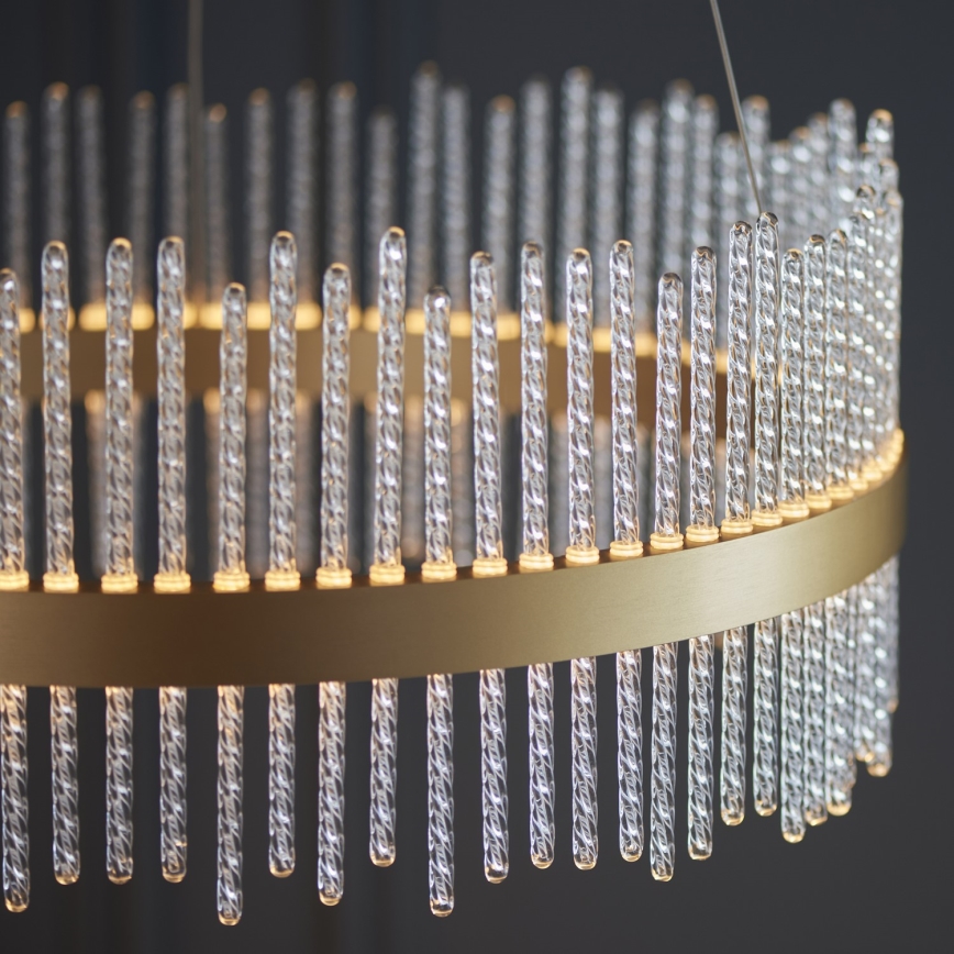 Endon 107671 - Lámpara de araña LED regulable ADRIEL LED/41W/230V 3000K diá. 51 cm dorado/transparente