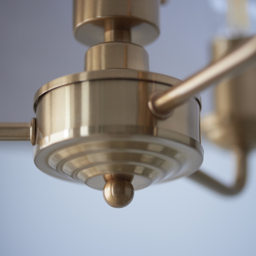 Endon 110723 - Lámpara colgante con cadena HIGHCLERE 3xE14/40W/230V beige/latón
