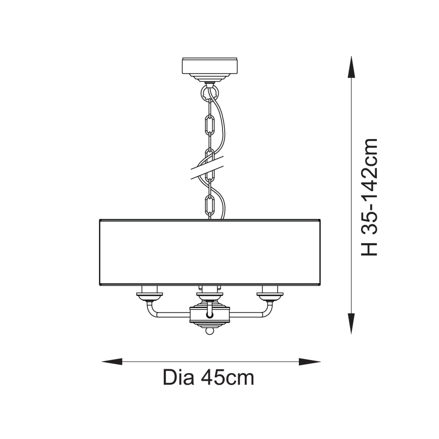 Endon 110723 - Lámpara colgante con cadena HIGHCLERE 3xE14/40W/230V beige/latón