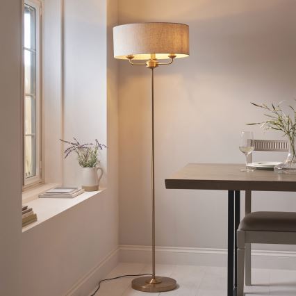 Endon 110724 - Lámpara de pie HIGHCLERE 1xE14/40W/230V beige/latón