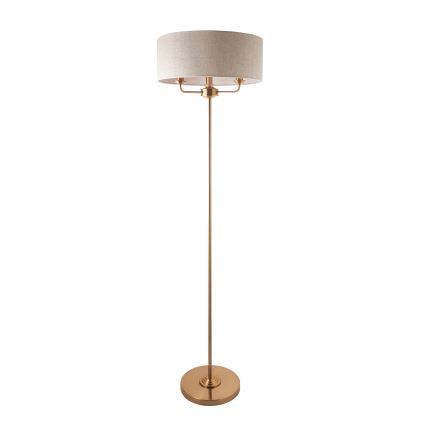 Endon 110724 - Lámpara de pie HIGHCLERE 1xE14/40W/230V beige/latón