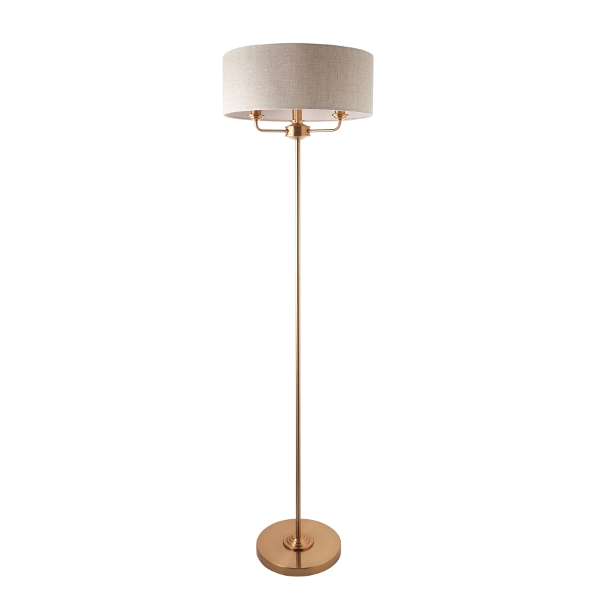 Endon 110724 - Lámpara de pie HIGHCLERE 1xE14/40W/230V beige/latón