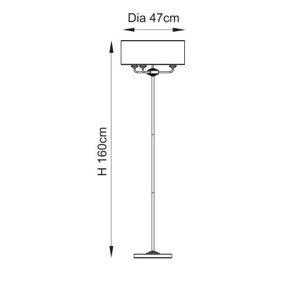 Endon 110724 - Lámpara de pie HIGHCLERE 1xE14/40W/230V beige/latón
