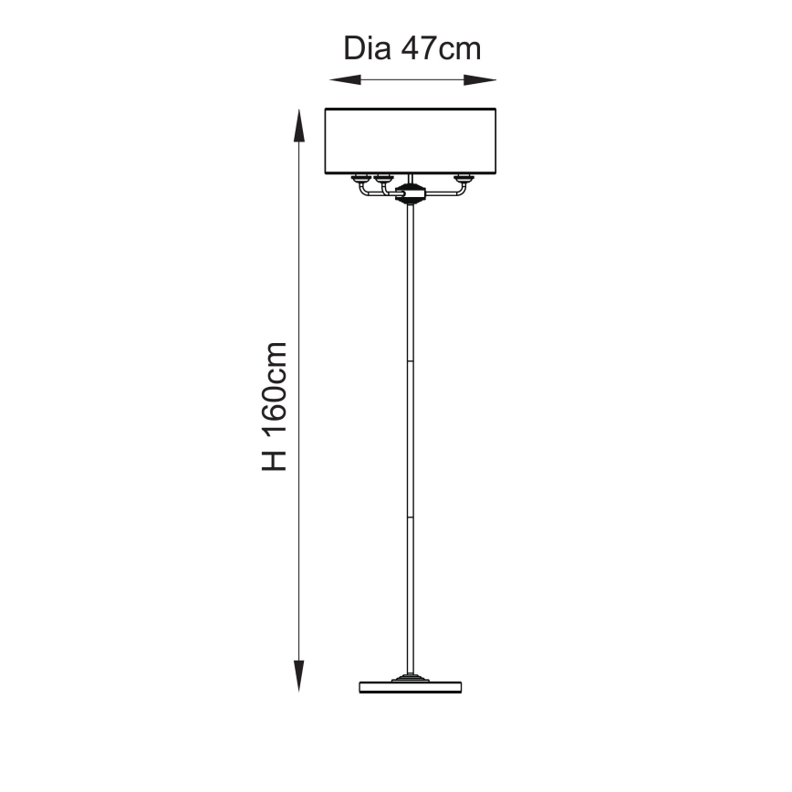 Endon 110724 - Lámpara de pie HIGHCLERE 1xE14/40W/230V beige/latón