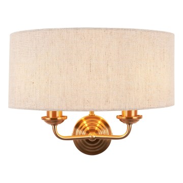 Endon 110726 - Aplique HIGHCLERE 2xE14/40W/230V beige/latón