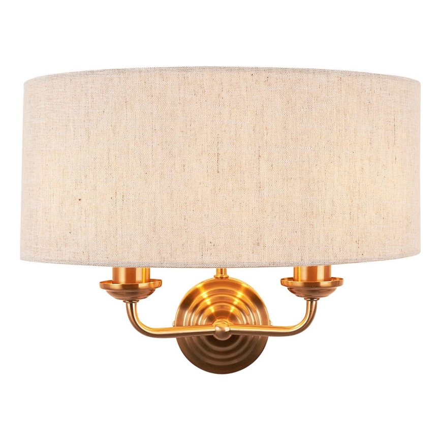 Endon 110726 - Aplique HIGHCLERE 2xE14/40W/230V beige/latón