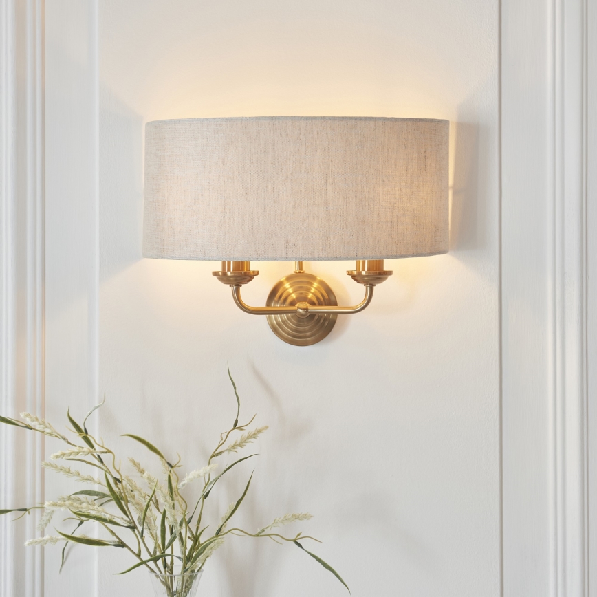 Endon 110726 - Aplique HIGHCLERE 2xE14/40W/230V beige/latón