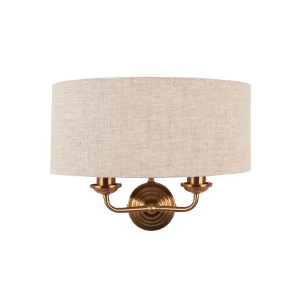 Endon 110726 - Aplique HIGHCLERE 2xE14/40W/230V beige/latón