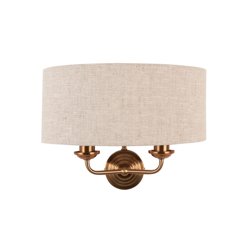 Endon 110726 - Aplique HIGHCLERE 2xE14/40W/230V beige/latón