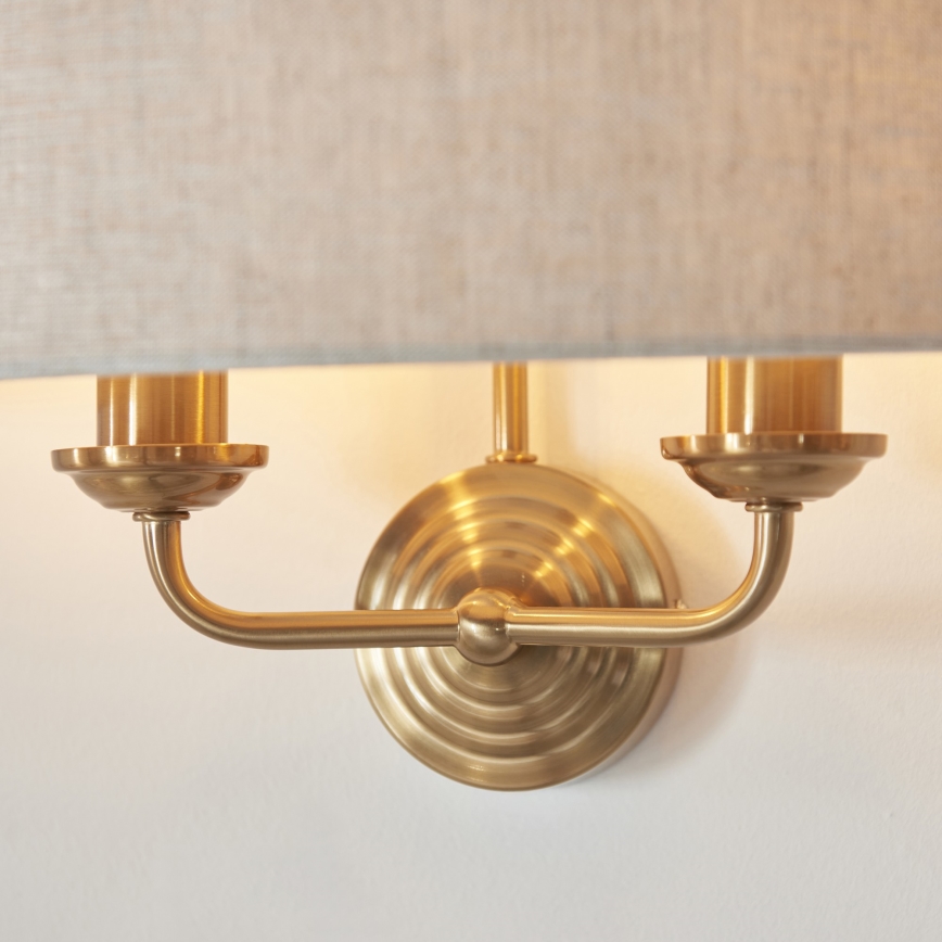 Endon 110726 - Aplique HIGHCLERE 2xE14/40W/230V beige/latón