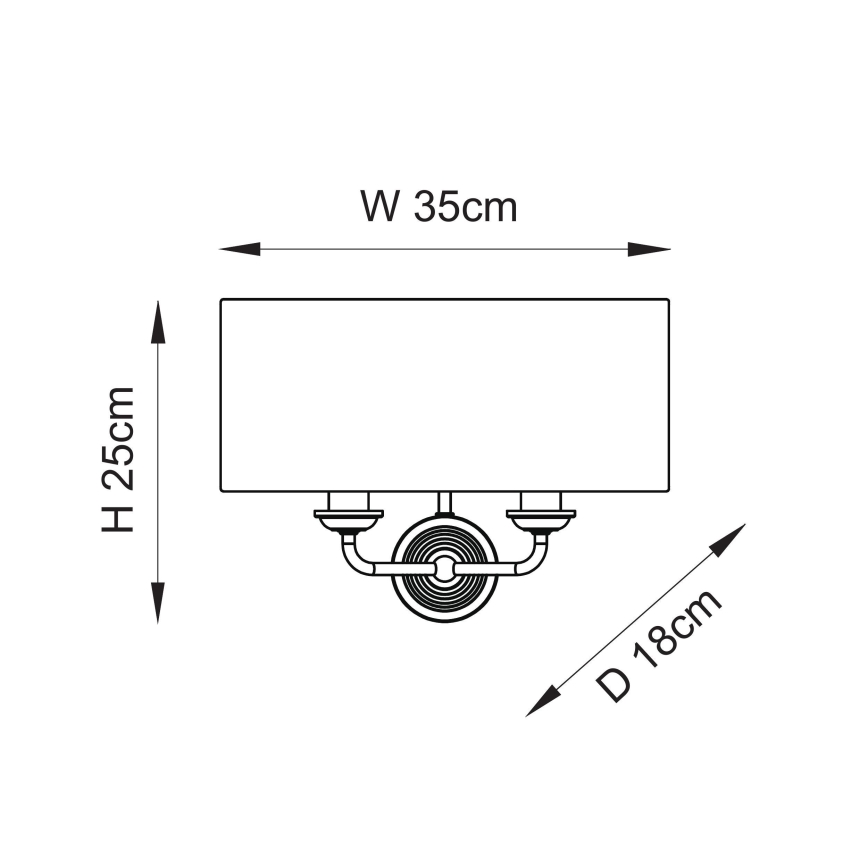 Endon 110726 - Aplique HIGHCLERE 2xE14/40W/230V beige/latón