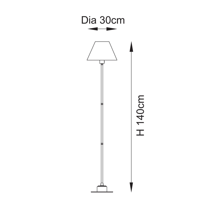 Endon 114785 - LED Lámpara de pie regulable y recargable BURLEY LED/1,5W/5V latón/gris