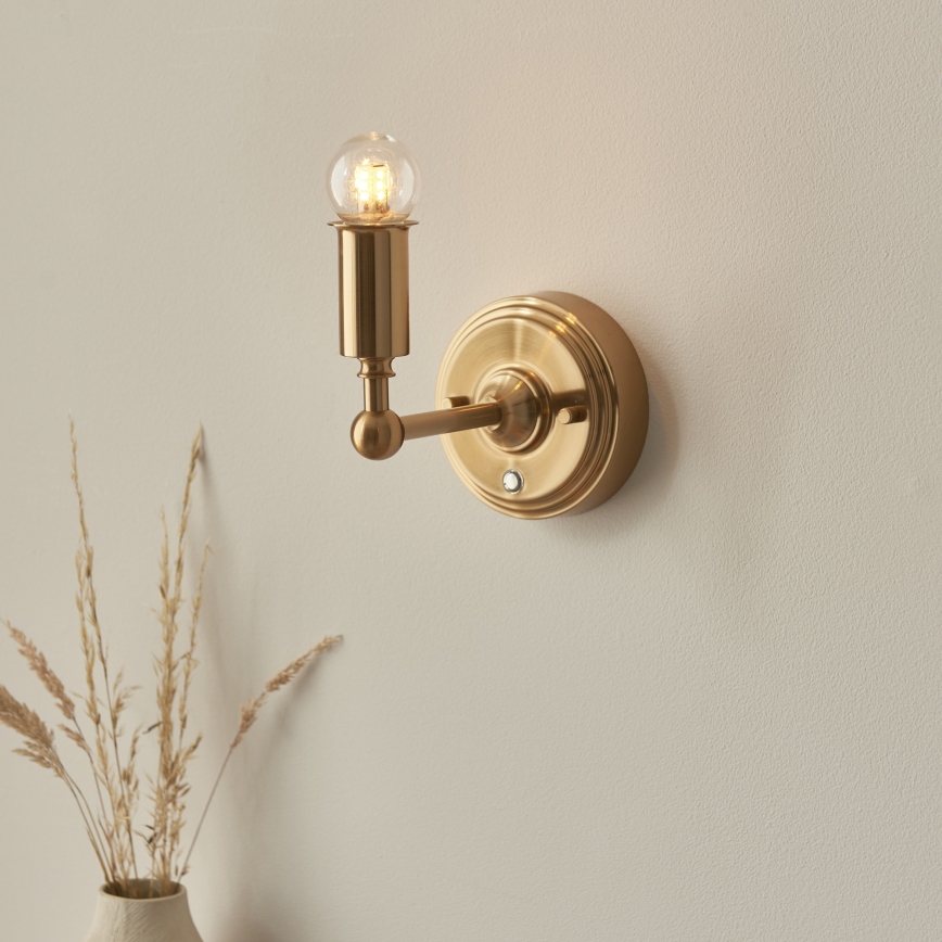 Endon 114831 - Aplique LED recargable y regulable BURLEY LED/1,5W/5V latón/beige