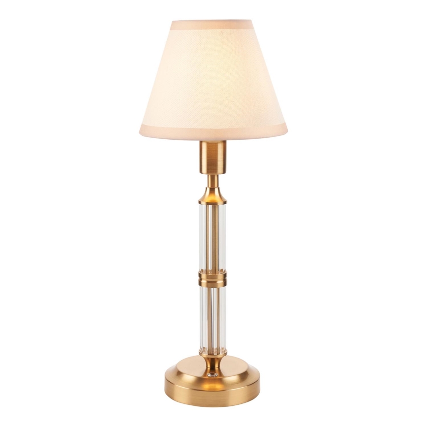 Endon 114849 - Lámpara de mesa LED recargable y regulable MORTON LED/1,5W/5V 3600 mAh latón/beige