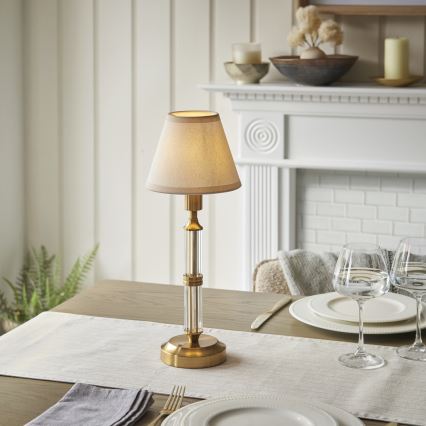 Endon 114849 - Lámpara de mesa LED recargable y regulable MORTON LED/1,5W/5V 3600 mAh latón/beige