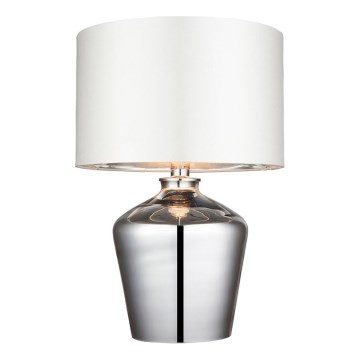 Endon 61198 - Lámpara de mesa WALDORF 1xE27/10W/230V cromo brillante/blanco