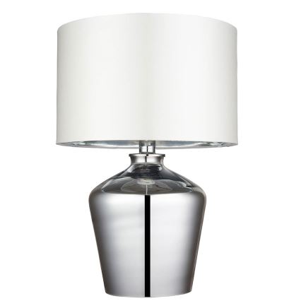 Endon 61198 - Lámpara de mesa WALDORF 1xE27/10W/230V cromo brillante/blanco