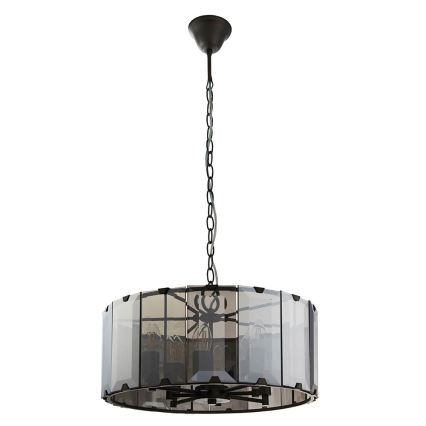 Endon 61294 - Lámpara colgante con cadena CLOONEY 8xE14/40W/230V negro/ahumado