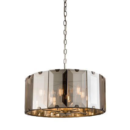 Endon 61294 - Lámpara colgante con cadena CLOONEY 8xE14/40W/230V negro/ahumado