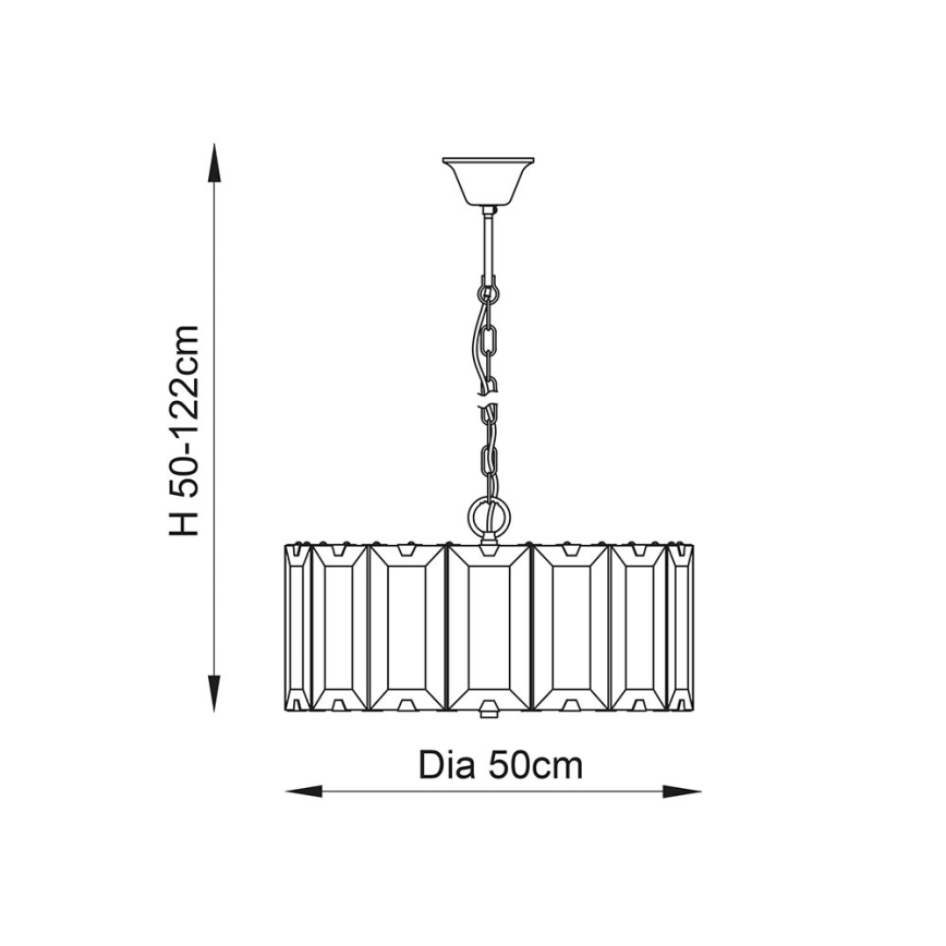 Endon 61294 - Lámpara colgante con cadena CLOONEY 8xE14/40W/230V negro/ahumado