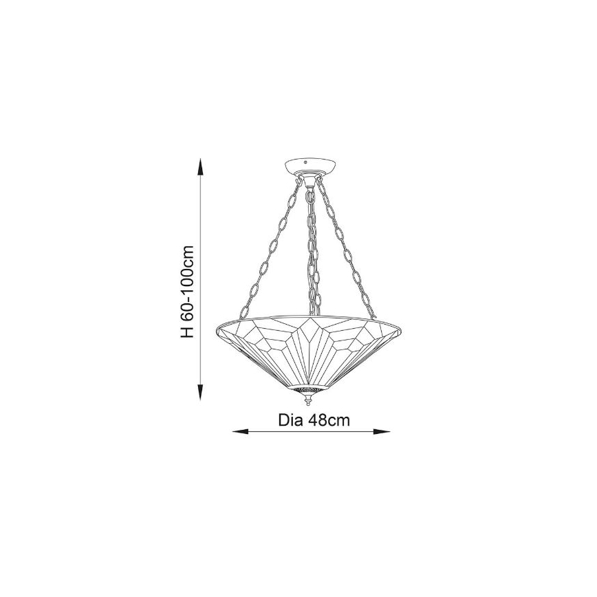 Endon 63936 - Lámpara colgante con cadena ASTORIA 3xE27/60W/230V diá. 48 cm