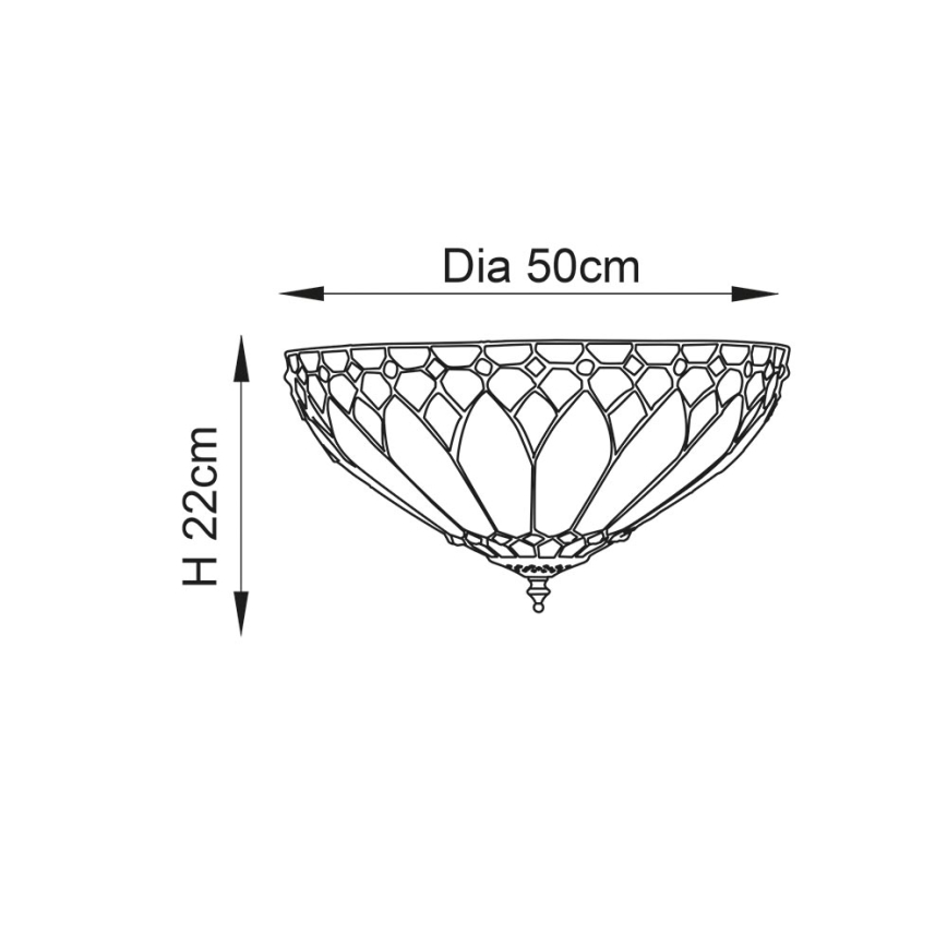 Endon 63973 - Plafón BROOKLYN 2xE14/60W/230V diá. 50 cm