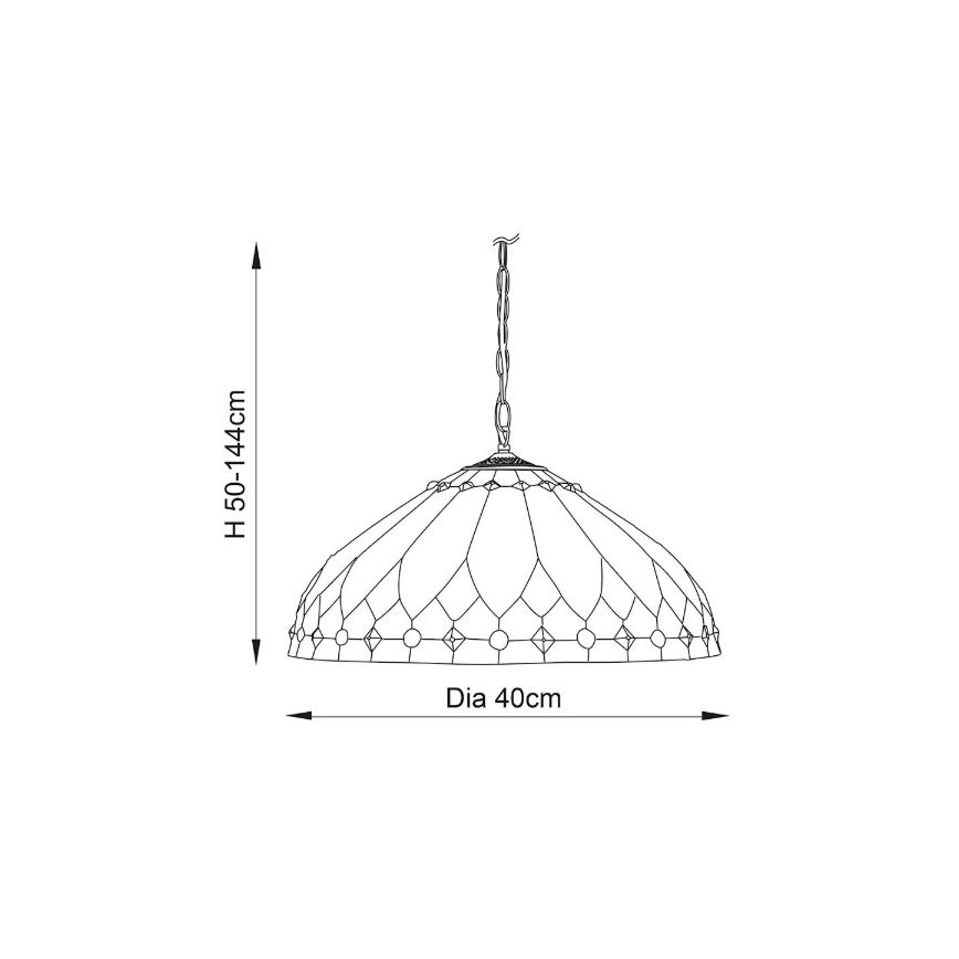 Endon 63977 - Lámpara colgante con cadena BROOKLYN 1xE27/60W/230V diá. 40 cm