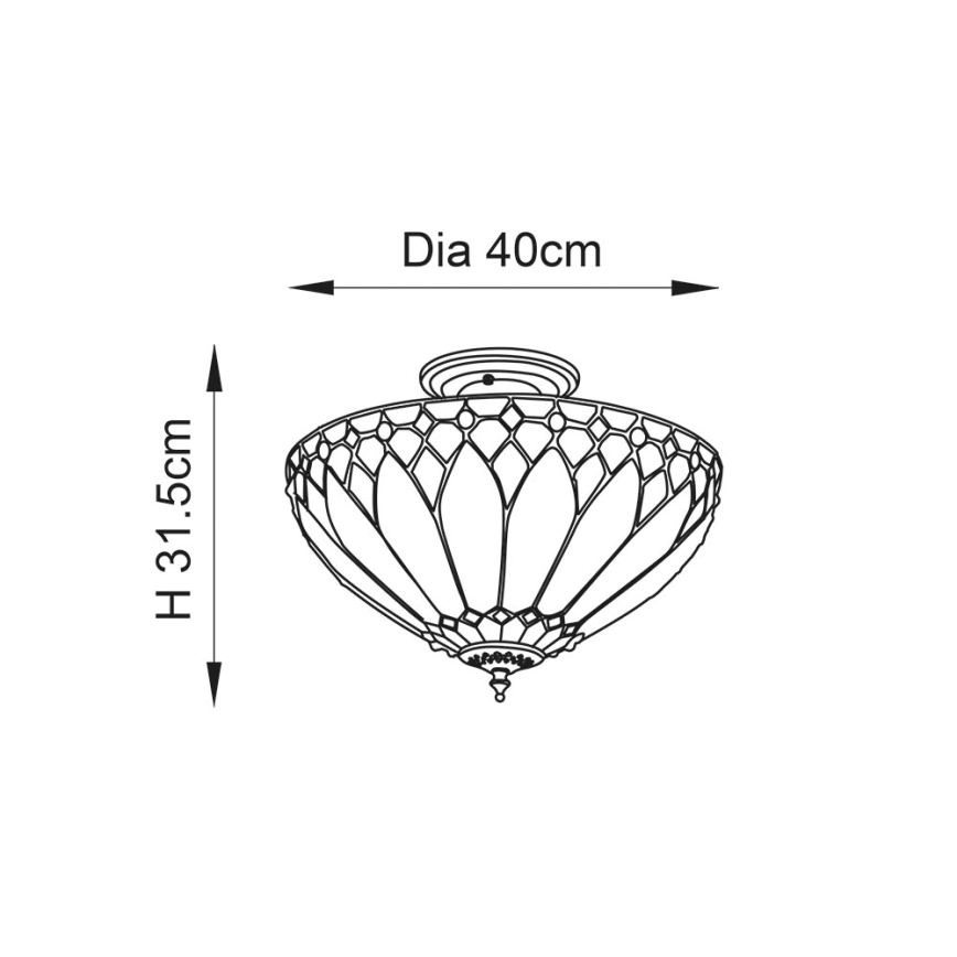 Endon 63978 - Lámpara de techo BROOKLYN 3xE27/60W/230V diá. 40 cm