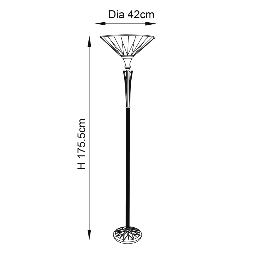 Endon 64042 - Lámpara de pie DARK STAR 1xE27/60W/230V diá. 42 cm