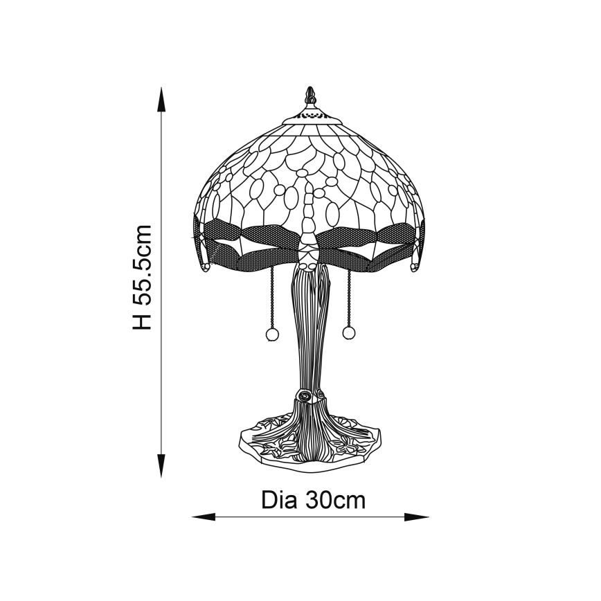 Endon 64086 - Lámpara de mesa DRAGONFLY 2xE27/60W/230V diá. 30 cm
