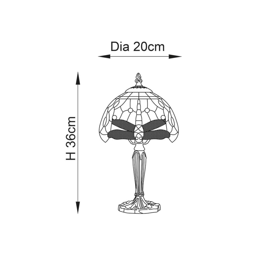 Endon 64088 - Lámpara de mesa DRAGONFLY 1xE14/40W/230V diá. 20 cm