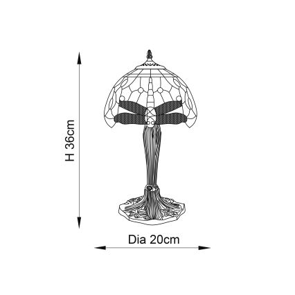 Endon 64091 - Lámpara de mesa DRAGONFLY 1xE14/40W/230V diá. 20 cm