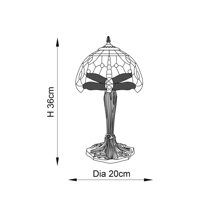 Endon 64091 - Lámpara de mesa DRAGONFLY 1xE14/40W/230V diá. 20 cm