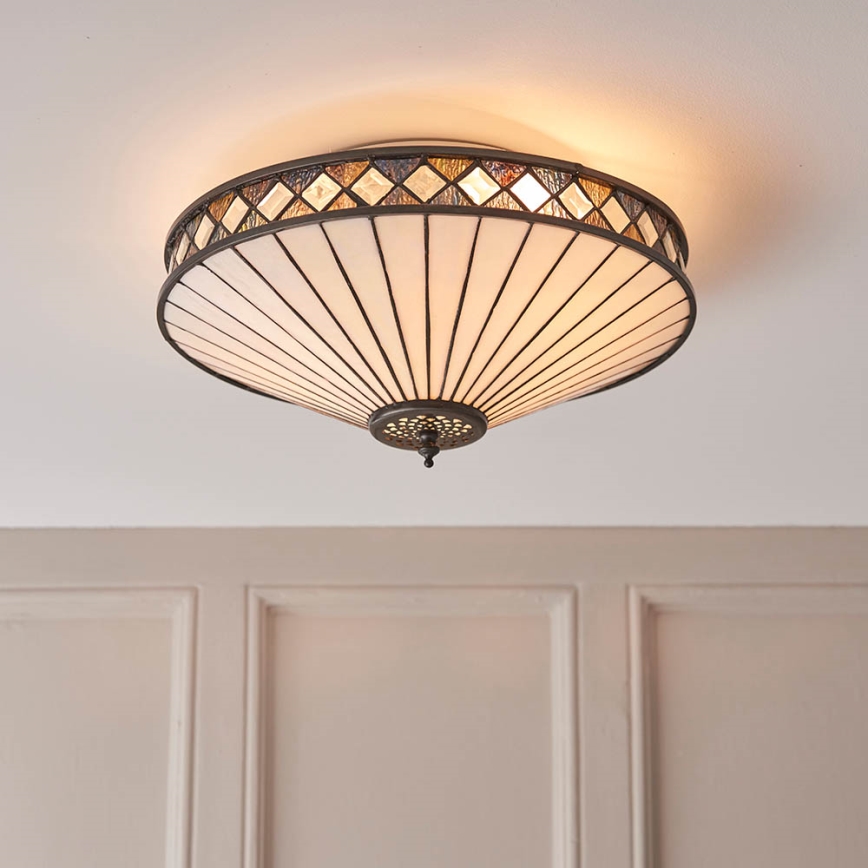 Endon 64145 - Plafón FARGO 2xE27/60W/230V diá. 41,5 cm