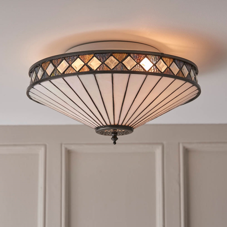 Endon 64145 - Plafón FARGO 2xE27/60W/230V diá. 41,5 cm