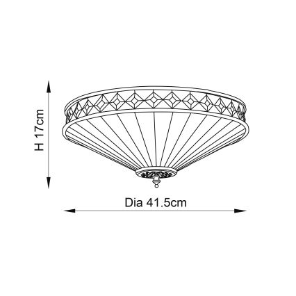 Endon 64145 - Plafón FARGO 2xE27/60W/230V diá. 41,5 cm
