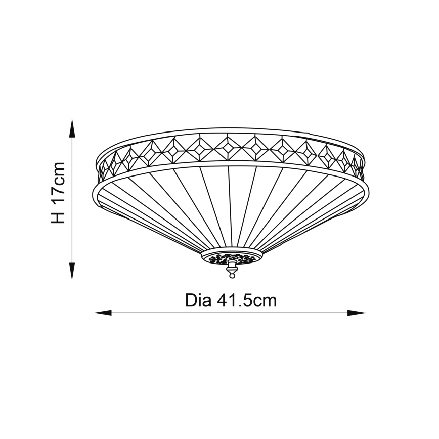 Endon 64145 - Plafón FARGO 2xE27/60W/230V diá. 41,5 cm