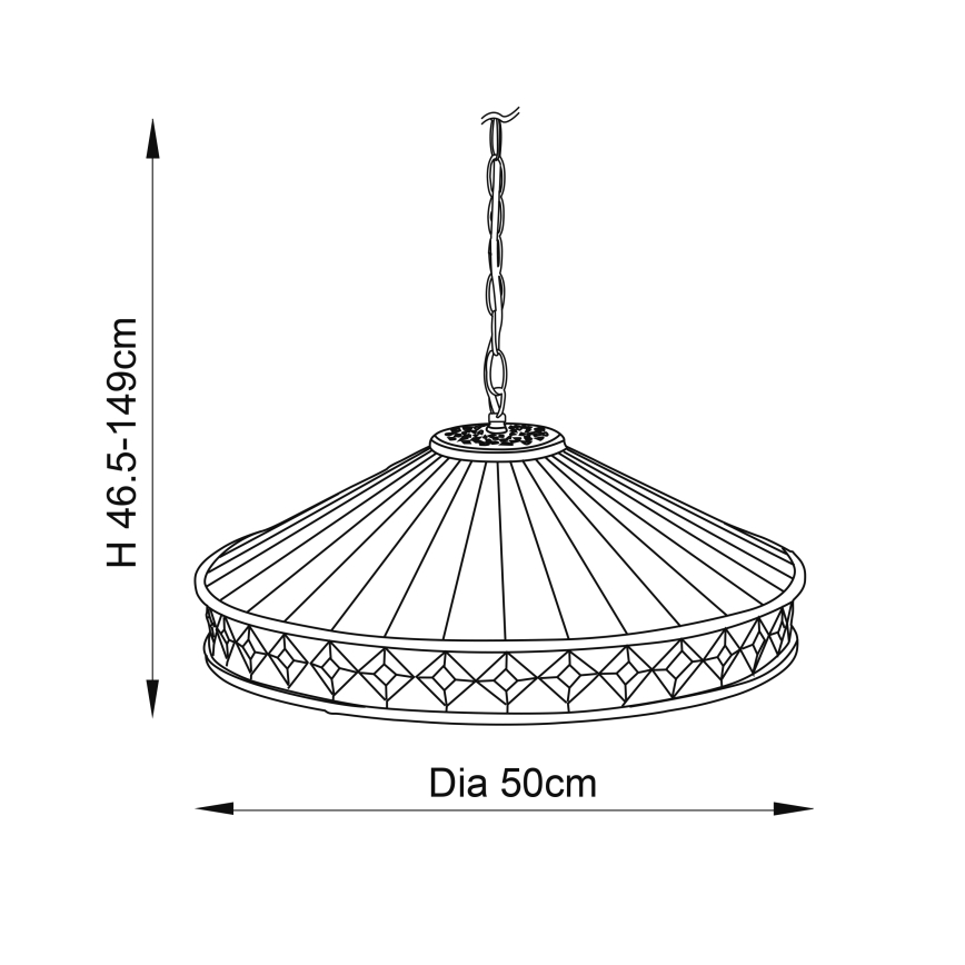 Endon 64147 - Lámpara colgante con cadena FARGO 1xE27/60W/230V diá. 50 cm