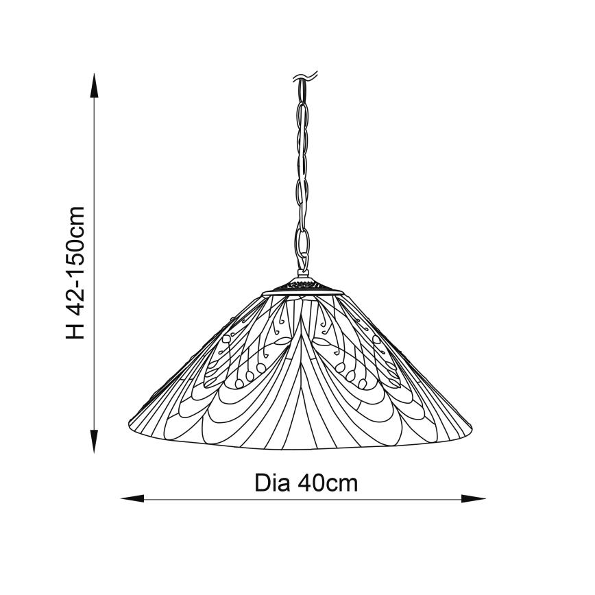 Endon 64162 - Lámpara colgante con cadena HECTOR 1xE27/60W/230V diá. 40 cm