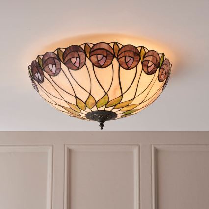 Endon 64173 - Plafón HUTCHINSON 2xE27/60W/230V diá. 50 cm
