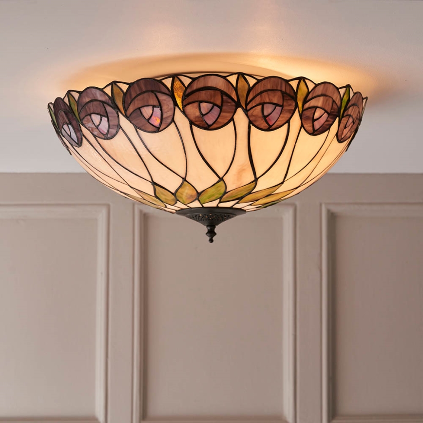 Endon 64173 - Plafón HUTCHINSON 2xE27/60W/230V diá. 50 cm