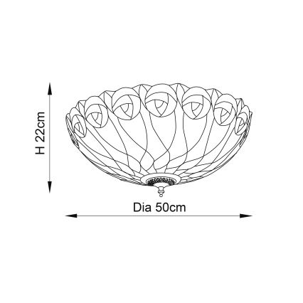 Endon 64173 - Plafón HUTCHINSON 2xE27/60W/230V diá. 50 cm