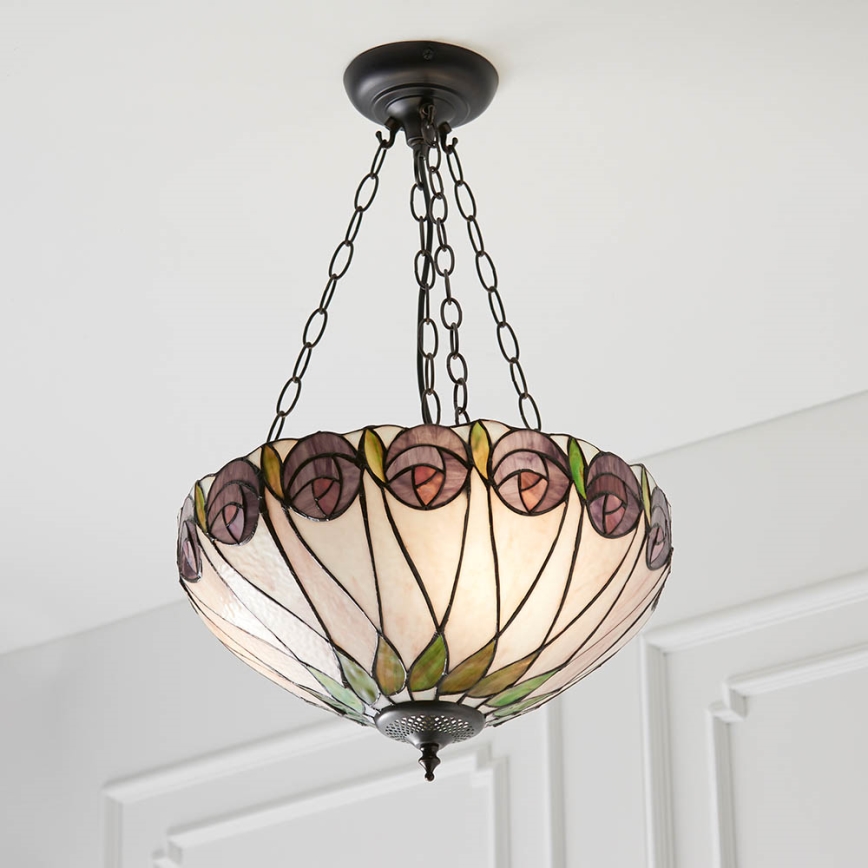 Endon 64175 - Lámpara colgante con cadena HUTCHINSON 3xE27/60W/230V diá. 40 cm