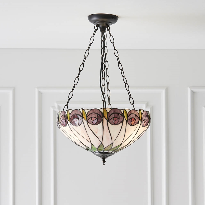 Endon 64175 - Lámpara colgante con cadena HUTCHINSON 3xE27/60W/230V diá. 40 cm