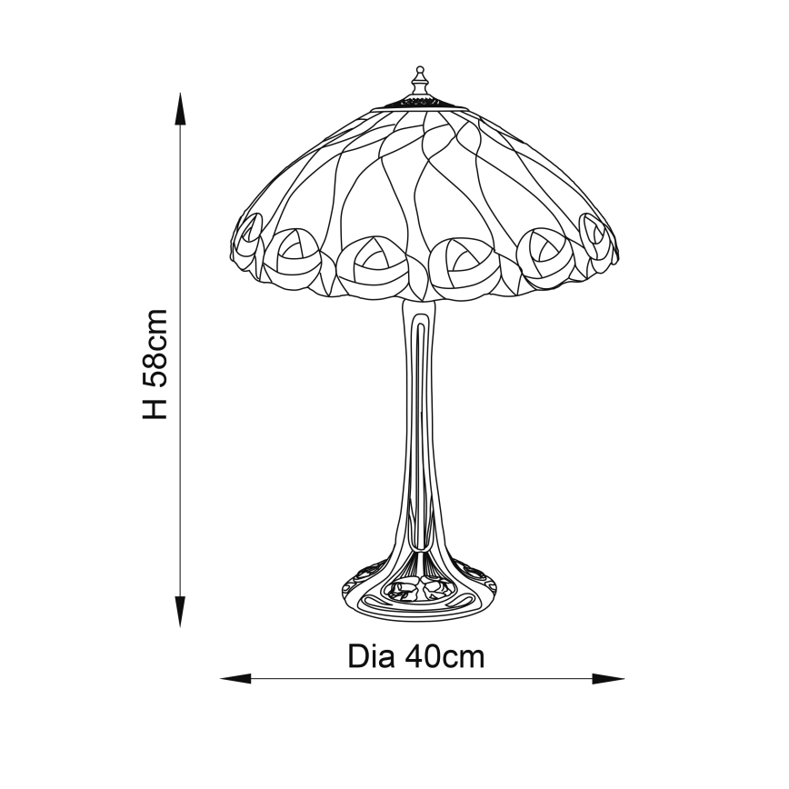 Endon 64177 - Lámpara de mesa HUTCHINSON 1xE27/60W/230V diá. 40 cm