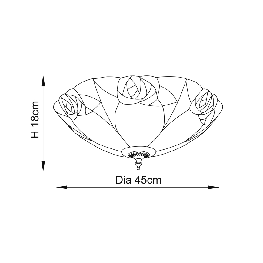 Endon 64182 - Plafón INGRAM 2xE27/60W/230V diá. 45 cm