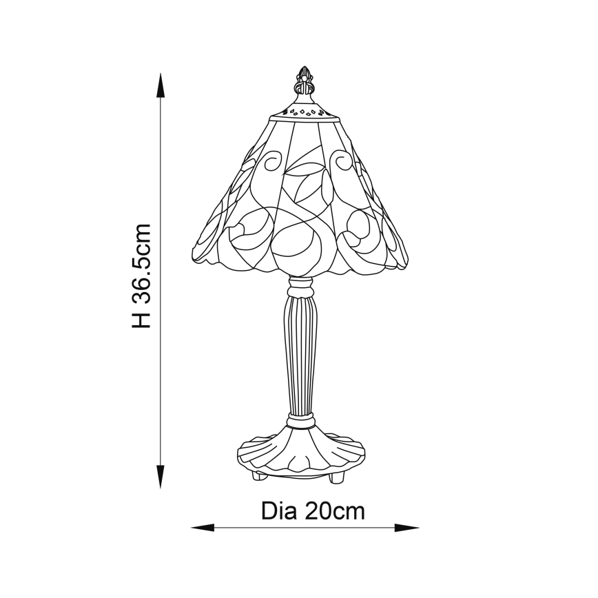 Endon 64196 - Lámpara de mesa JAMELIA 1xE14/40W/230V diá. 20 cm