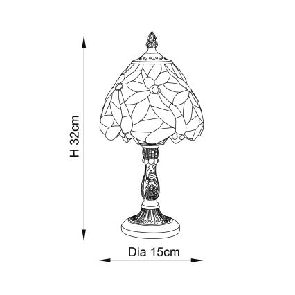 Endon 64246 - Lámpara de mesa LORETTE 1xE14/40W/230V diá. 15 cm