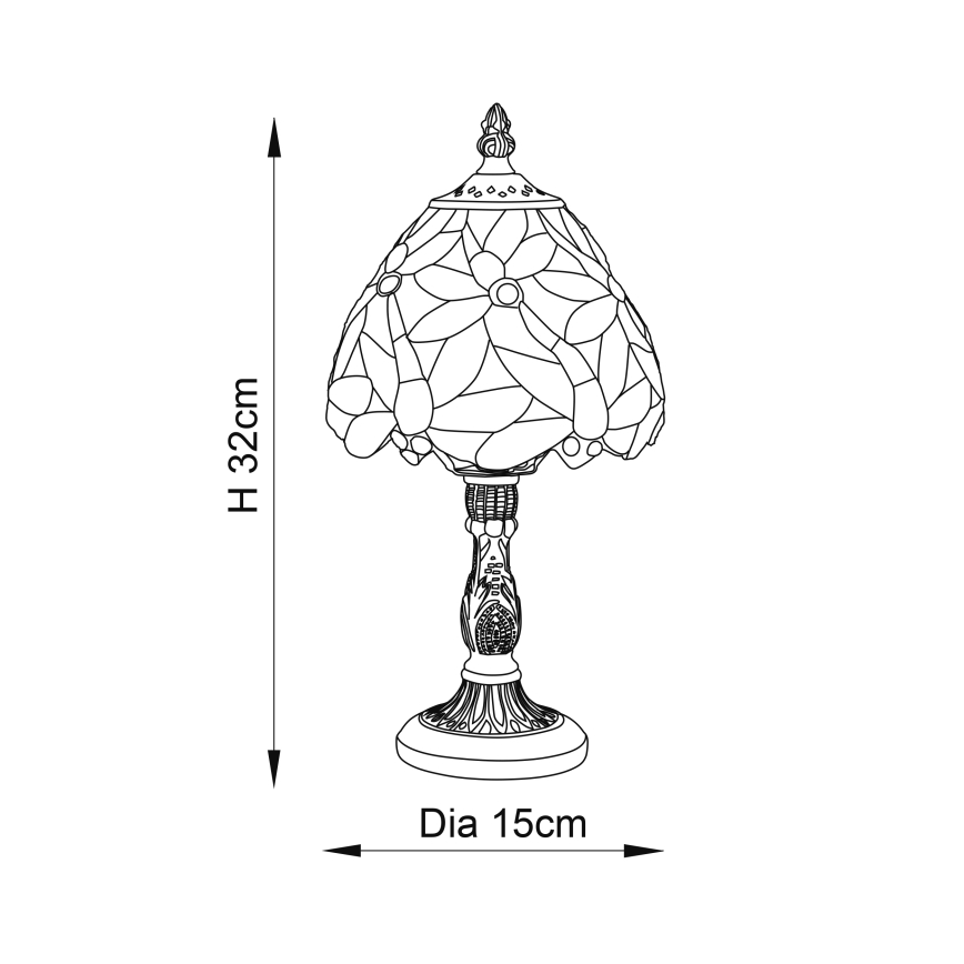 Endon 64246 - Lámpara de mesa LORETTE 1xE14/40W/230V diá. 15 cm